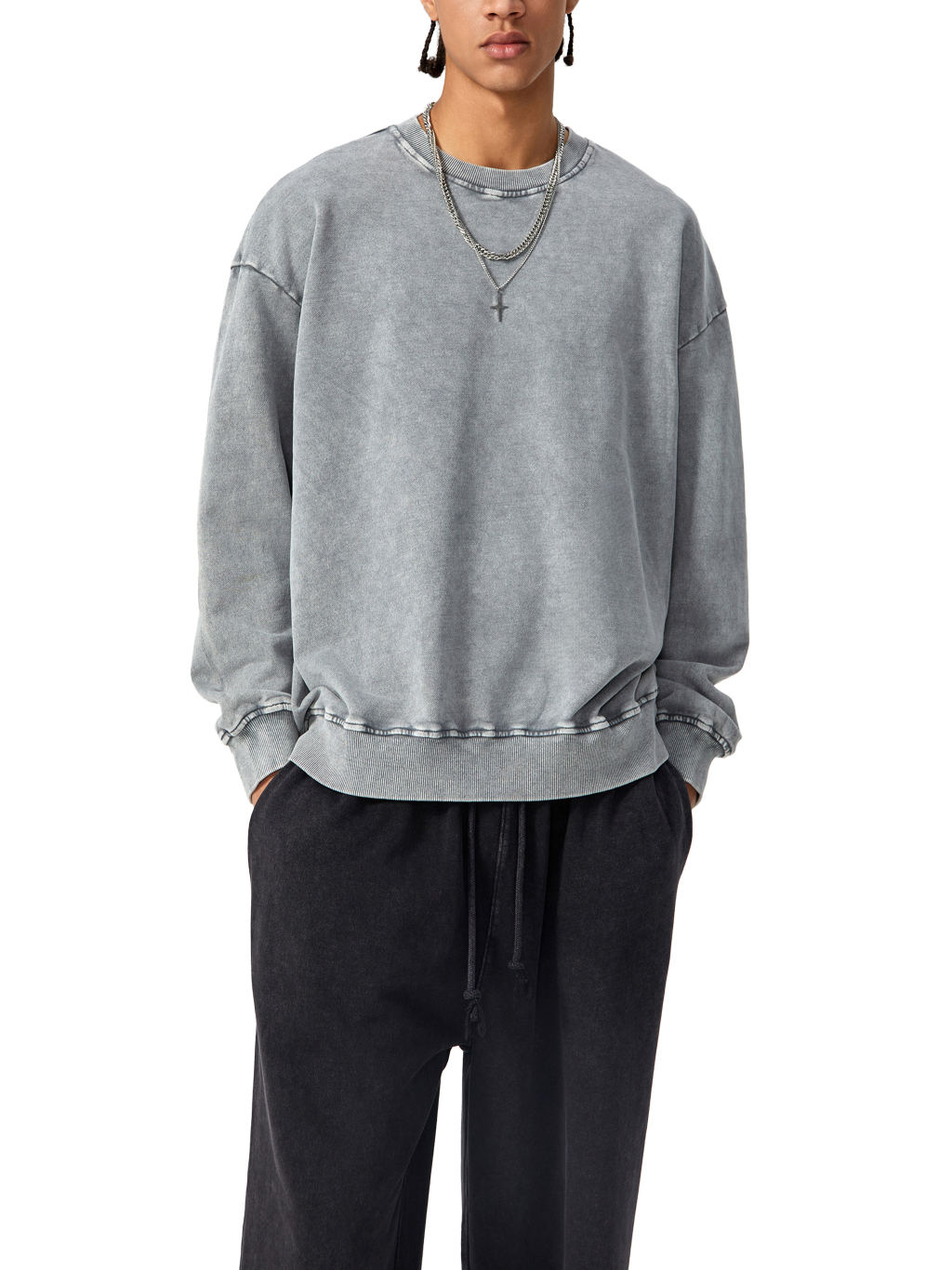 Acid Wash Oversized Sweatshirt – Essential Streetwear | Tapstitch-6